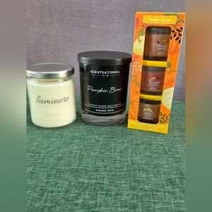 Yankee Candle Pumpkin Season Set Pumpkin Brew Wooden Wick Candle White Birch